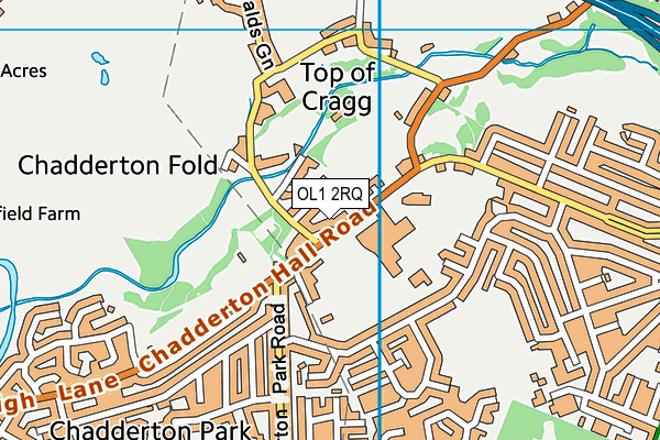 OL1 2RQ map - OS VectorMap District (Ordnance Survey)