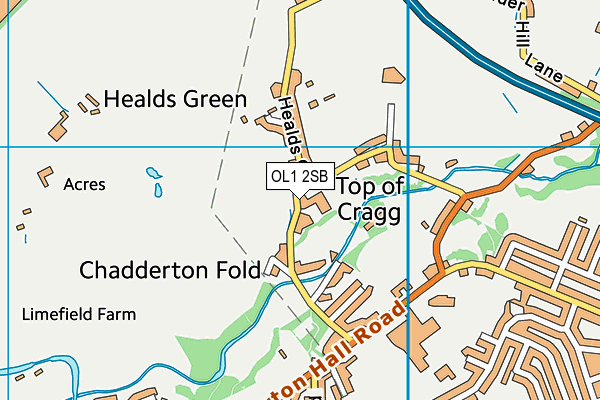 OL1 2SB map - OS VectorMap District (Ordnance Survey)