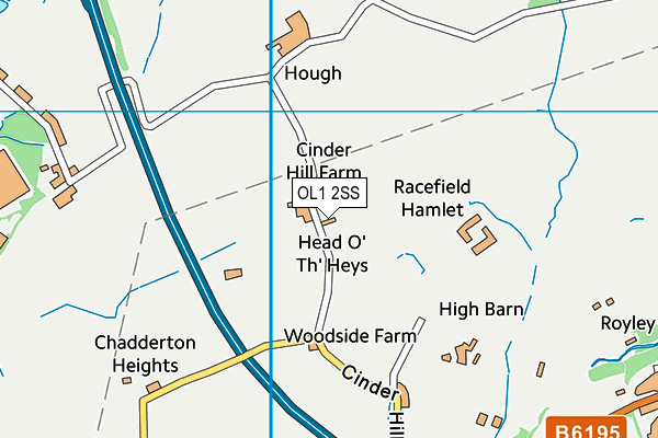 OL1 2SS map - OS VectorMap District (Ordnance Survey)