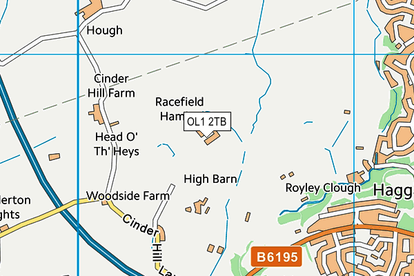 OL1 2TB map - OS VectorMap District (Ordnance Survey)
