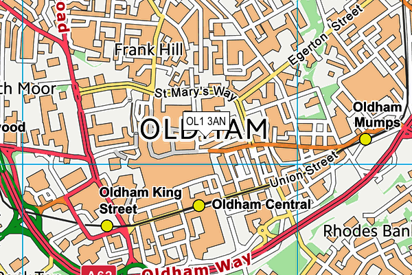 OL1 3AN map - OS VectorMap District (Ordnance Survey)
