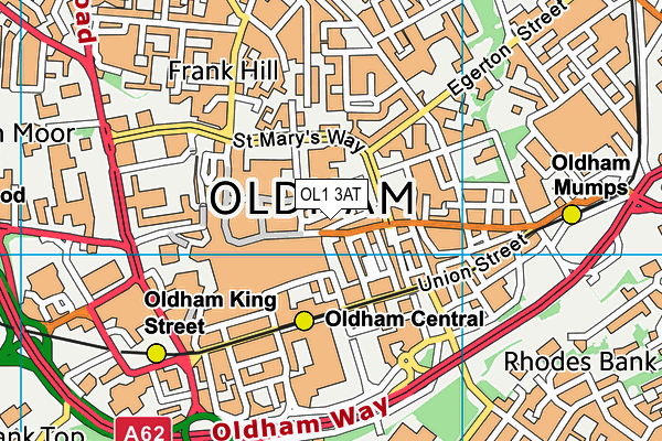 OL1 3AT map - OS VectorMap District (Ordnance Survey)