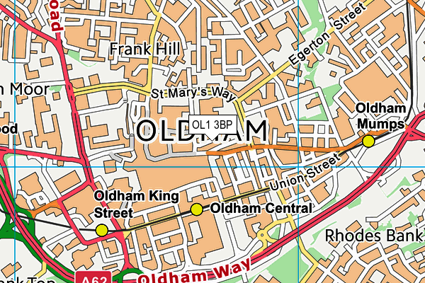 OL1 3BP map - OS VectorMap District (Ordnance Survey)
