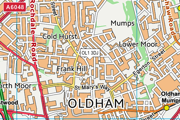 OL1 3DJ map - OS VectorMap District (Ordnance Survey)