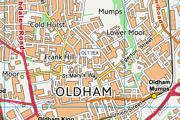 OL1 3EA map - OS VectorMap District (Ordnance Survey)
