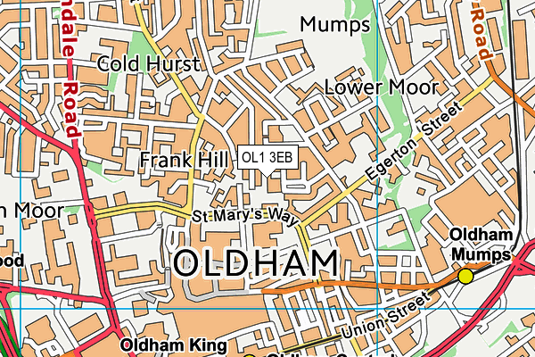 OL1 3EB map - OS VectorMap District (Ordnance Survey)