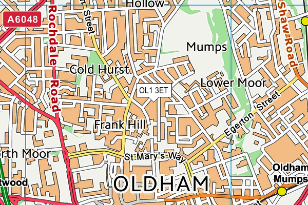 OL1 3ET map - OS VectorMap District (Ordnance Survey)