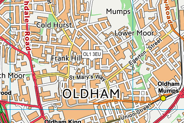 OL1 3EU map - OS VectorMap District (Ordnance Survey)