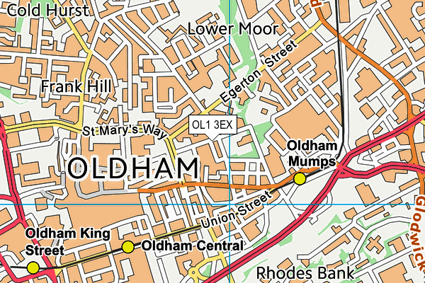 OL1 3EX map - OS VectorMap District (Ordnance Survey)