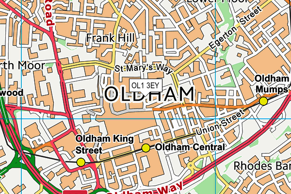 OL1 3EY map - OS VectorMap District (Ordnance Survey)