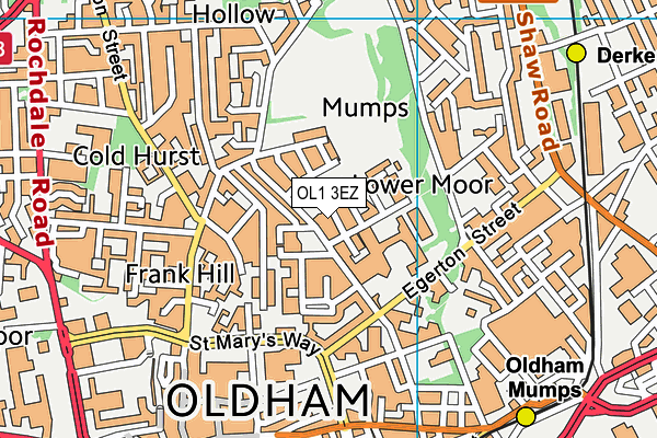 OL1 3EZ map - OS VectorMap District (Ordnance Survey)