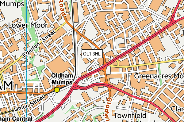 OL1 3HL map - OS VectorMap District (Ordnance Survey)