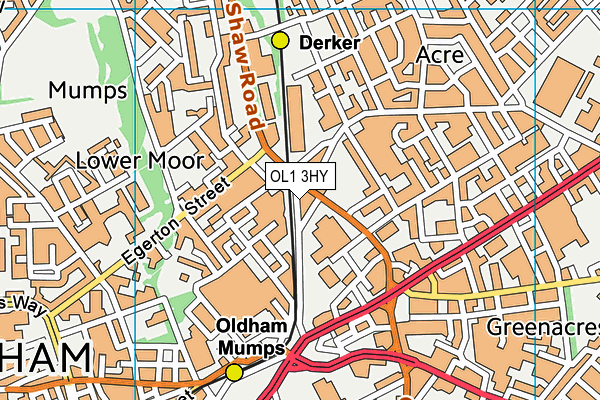 OL1 3HY map - OS VectorMap District (Ordnance Survey)