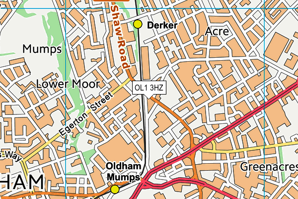 OL1 3HZ map - OS VectorMap District (Ordnance Survey)
