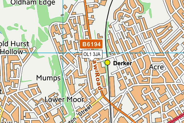 OL1 3JA map - OS VectorMap District (Ordnance Survey)