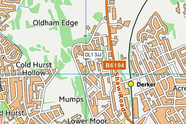 OL1 3JJ map - OS VectorMap District (Ordnance Survey)