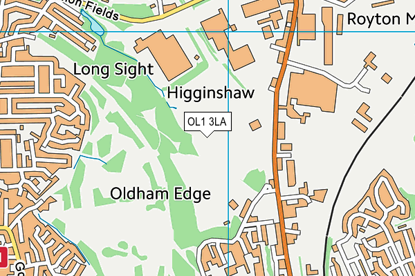 OL1 3LA map - OS VectorMap District (Ordnance Survey)