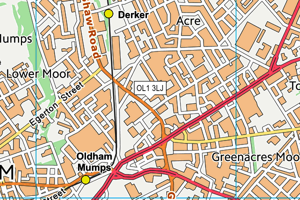OL1 3LJ map - OS VectorMap District (Ordnance Survey)