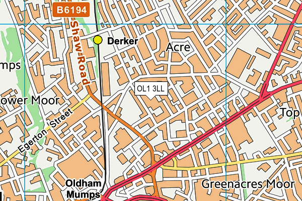 OL1 3LL map - OS VectorMap District (Ordnance Survey)
