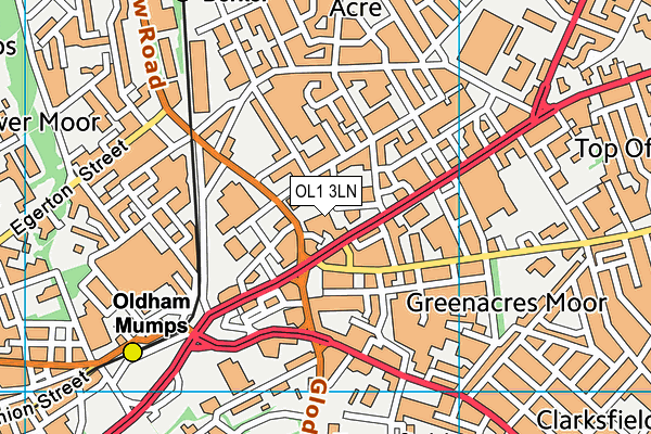 OL1 3LN map - OS VectorMap District (Ordnance Survey)