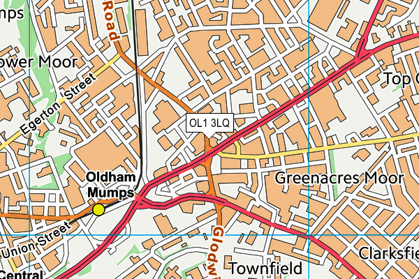 OL1 3LQ map - OS VectorMap District (Ordnance Survey)