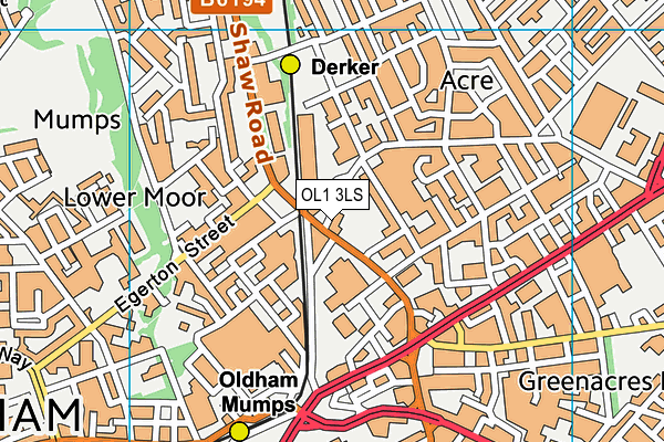 OL1 3LS map - OS VectorMap District (Ordnance Survey)