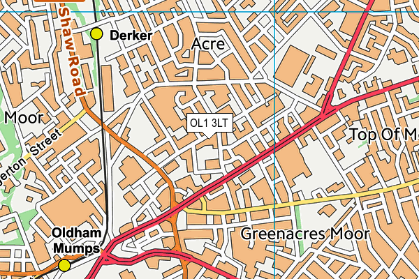 OL1 3LT map - OS VectorMap District (Ordnance Survey)