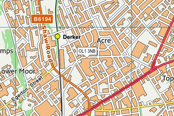 OL1 3NB map - OS VectorMap District (Ordnance Survey)