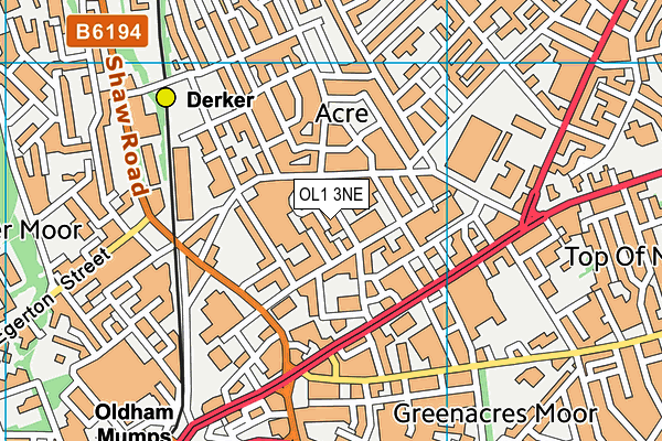 OL1 3NE map - OS VectorMap District (Ordnance Survey)
