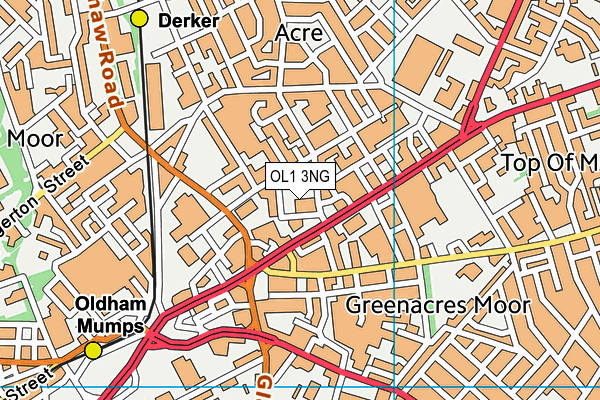 OL1 3NG map - OS VectorMap District (Ordnance Survey)