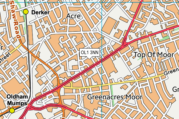 OL1 3NN map - OS VectorMap District (Ordnance Survey)