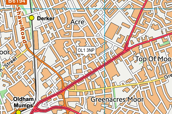 OL1 3NP map - OS VectorMap District (Ordnance Survey)