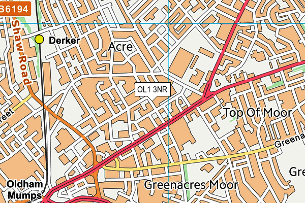 OL1 3NR map - OS VectorMap District (Ordnance Survey)