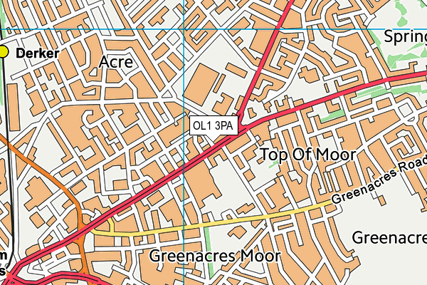 OL1 3PA map - OS VectorMap District (Ordnance Survey)