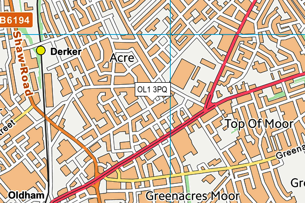 OL1 3PQ map - OS VectorMap District (Ordnance Survey)