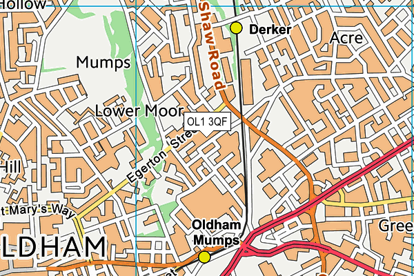 OL1 3QF map - OS VectorMap District (Ordnance Survey)