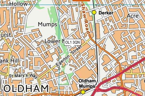 OL1 3QN map - OS VectorMap District (Ordnance Survey)