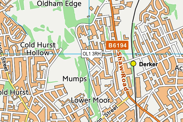 OL1 3RH map - OS VectorMap District (Ordnance Survey)