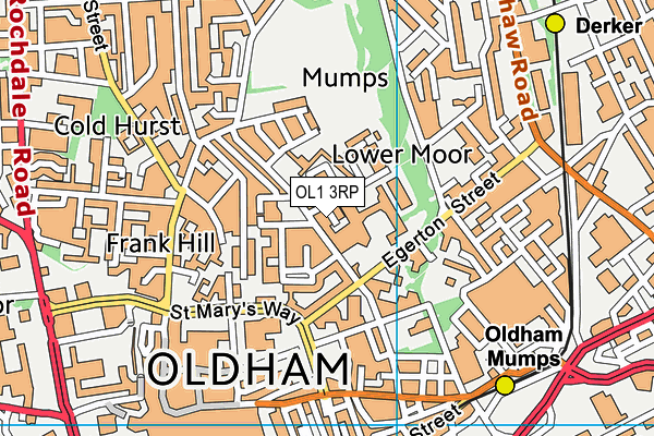 OL1 3RP map - OS VectorMap District (Ordnance Survey)