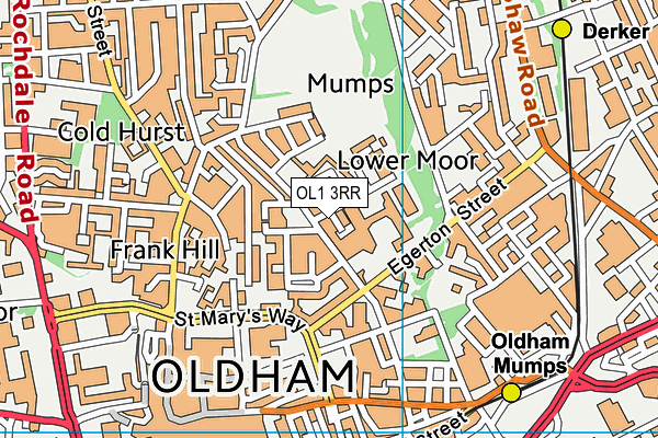 OL1 3RR map - OS VectorMap District (Ordnance Survey)