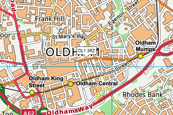 OL1 3RZ map - OS VectorMap District (Ordnance Survey)