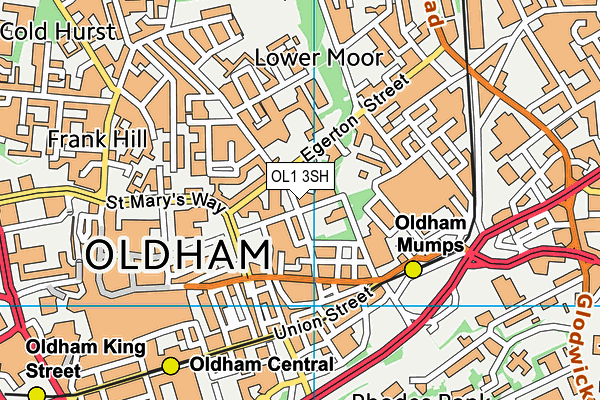 OL1 3SH map - OS VectorMap District (Ordnance Survey)