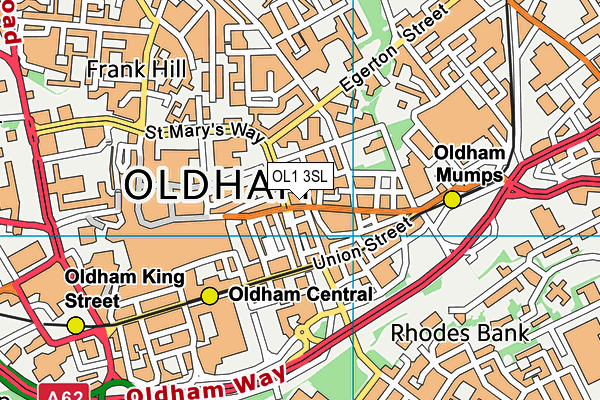 OL1 3SL map - OS VectorMap District (Ordnance Survey)