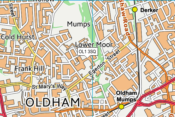 OL1 3SQ map - OS VectorMap District (Ordnance Survey)