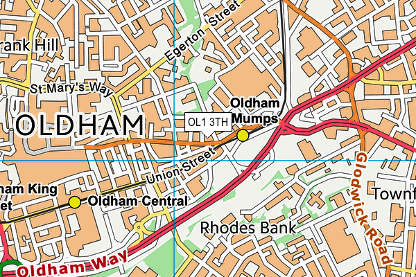 OL1 3TH map - OS VectorMap District (Ordnance Survey)
