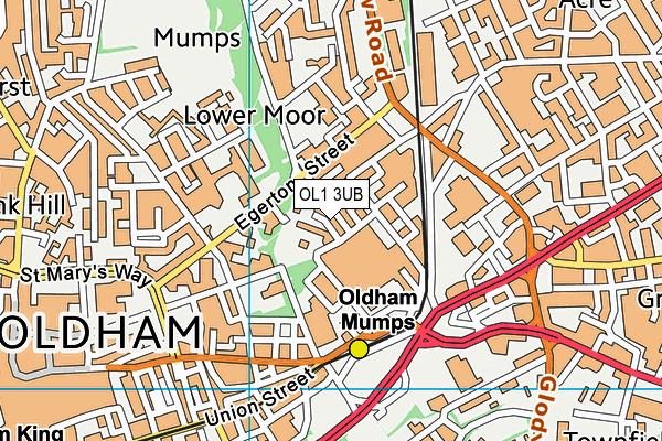OL1 3UB map - OS VectorMap District (Ordnance Survey)