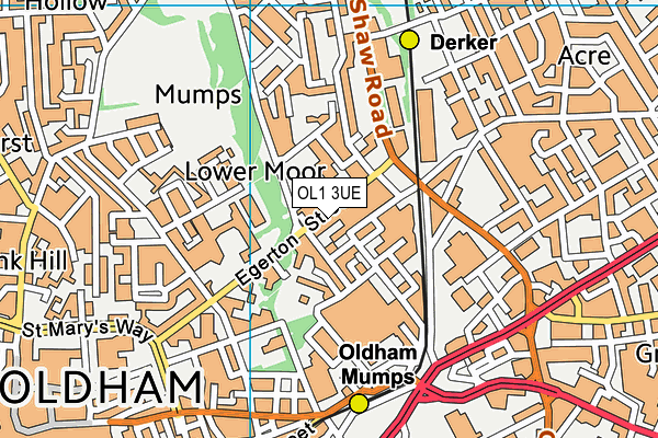 OL1 3UE map - OS VectorMap District (Ordnance Survey)