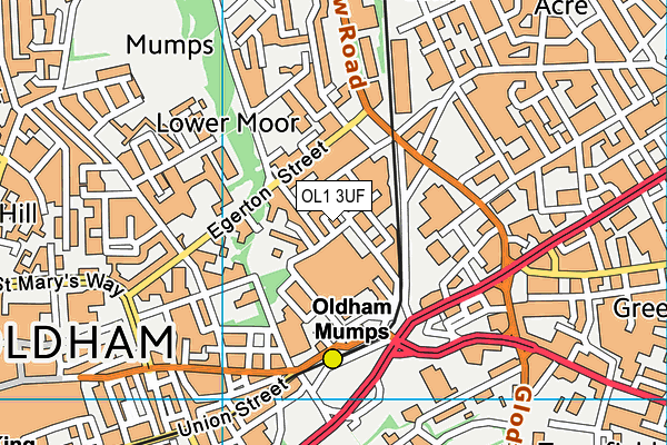 OL1 3UF map - OS VectorMap District (Ordnance Survey)