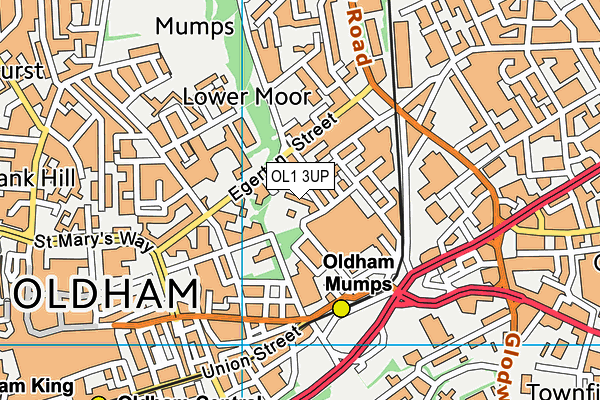 OL1 3UP map - OS VectorMap District (Ordnance Survey)