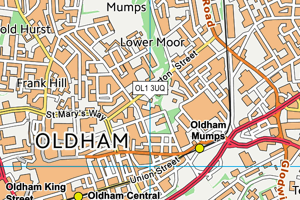 OL1 3UQ map - OS VectorMap District (Ordnance Survey)